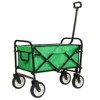 VisioGear Colorful Collapsible Foldable Wagon Cart, Beach Wagon, Utility Wagon Grocery for Cart Camping Shopping, Green Line, 25.98"*17.32"*37.4" - 2 of 4