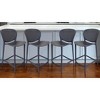 HomeRoots Set of Four 26" Dark Gray Heavy Duty Plastic Low Back Counter Height Bar Chairs - 2 of 4