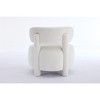 Gulches White Teddy 13 Inch Thick Cushion Curved Wingback Solid Wood Leg Armless Accent Chair Set of 1 - 4 of 4