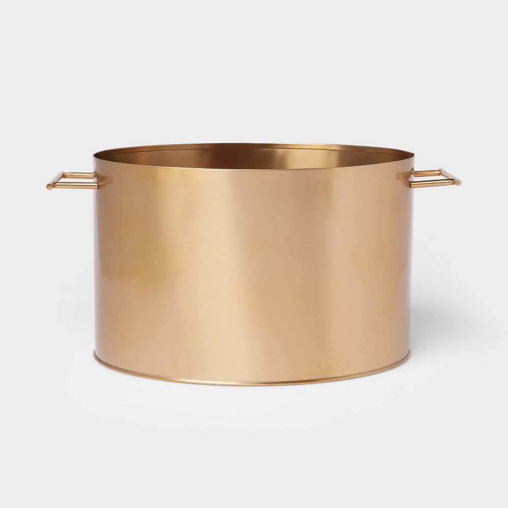 Photos - Glass Metal Oval Beverage Tub Gold - Threshold™