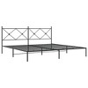 vidaXL Metal Bed Frame without Mattress with Headboard Black 76"x79.9" - 3 of 4