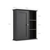 NicBex 23.6 Inch Single Door Bathroom Wall Cabinet,Storage Medicine Cabinet with 3 Open Shelves for Bathroom,Kitchen,Laundry,Black - 3 of 4