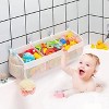 Angel Sar 3 Compartment Bath Toy Organizer, Large Openings Mesh Storage with Suction Cups, Bathroom Toy Holder - 2 of 4