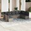 vidaXL 9 Piece Patio Sofa Set with Cushions Poly Rattan - Gray With Table - 2 of 4