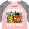 Girls' - Disney - Simba Pumbaa, & Timon Shirt Tail Raglan Graphic T-shirt - 2 of 4