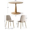 Dining Table Set for 4, Round Pedestal Kitchen Table with Upholstered Chairs, Modern Small Apartment Dining Room Solution-Tanpinhause - 3 of 4