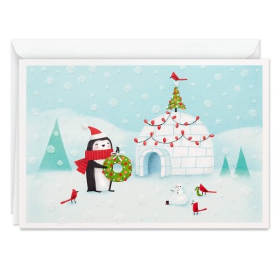 10ct Hallmark Penguin and Cardinals Holiday Boxed Cards