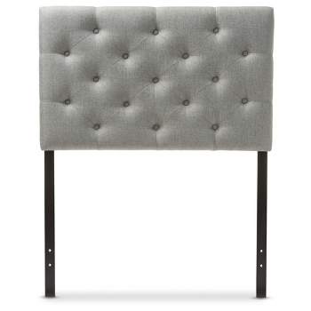 Twin Viviana Modern And Contemporary Fabric Upholstered Button Tufted Headboard Gray - Baxton Studio