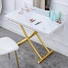 KTMBDW Multifunctional Folding Table, Lift Top Coffee Table Convertible to Dining Table, Height Adjustable Wooden Dinner Table for Living Room,Kitchen - 3 of 4