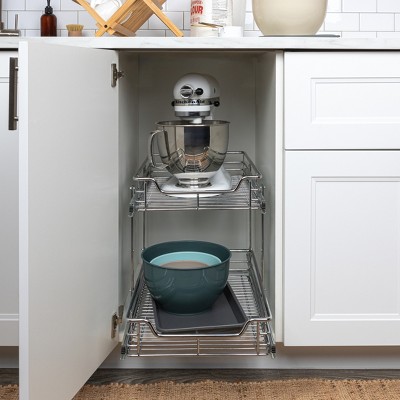 Chrome Dual-Tier Pull-Out Cabinet Organizer