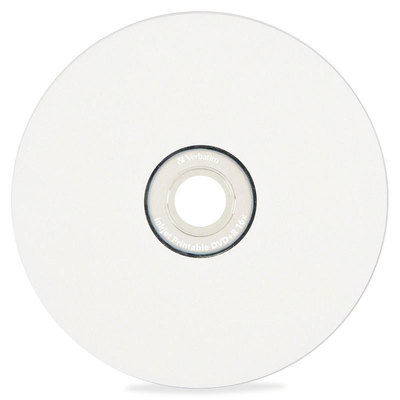 Verbatim DVD-R 4.7GB 16X White Inkjet Printable - 100pk Spindle - DVD-R 16X White Inkjet Printable - 4.70 GB - 100pk Spindle, 2 of 3