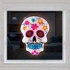 15" Lighted Sugar Skull Halloween Window Silhouette Decoration - image 3 of 4