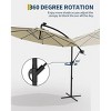 10 FT Hanging Cantilever Umbrella with 360 Degree Rotation, 8 Ribs Offset Patio Umbrella Cross Base Support Patio Umbrella with Easy Tilt Adjustment - 4 of 4
