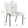 SKRAN Set of 2 Iron Foot Dining Chair,Base High Back Armless Chairs,Cashmere Fabric for Dining/Living Room/Balcony (White) - 3 of 4
