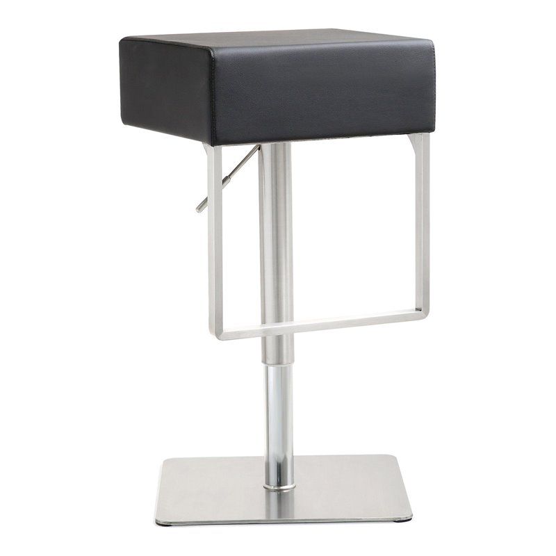 TOV Furniture Seville 25" Adjustable Contemporary Fabric Barstool in Black, 1 of 11
