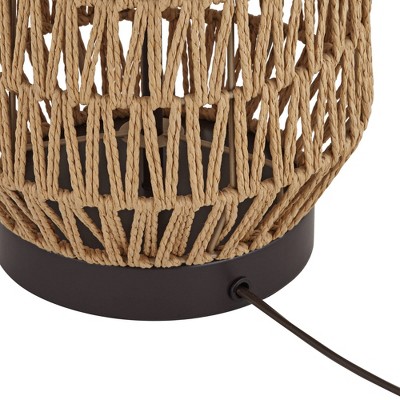 San Carlos 29" Coastal Modern Table Lamp with Bronze Accents and Oatmeal Shade