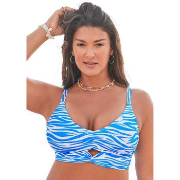Swimsuits for All Women's Plus Size Cut Out Longline Bikini Top