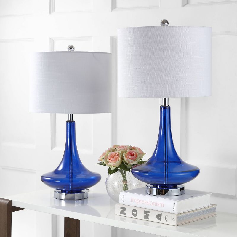25.5" (Set of 2) Cecile Glass Teardrop Table Lamp (Includes Energy Efficient Light Bulb) - JONATHAN Y, 4 of 6