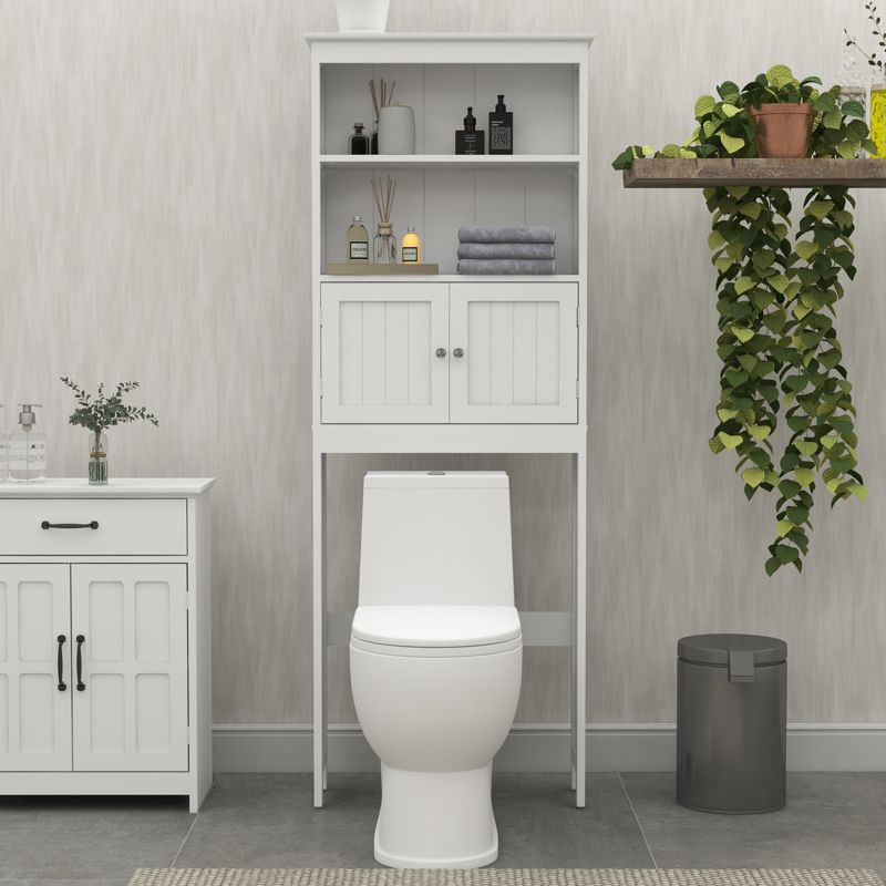 Bathroom Freestanding Storage Cabinet with Shelves Over Toilet, White - ModernLuxe, 1 of 9