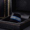 Jewelry Avalanche 6mm Stepped Black & Blue IP Hammered Tungsten Carbide Mens Womens Wedding Band - 4 of 4