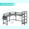 L Shaped Gaming Desk with Power Outlet & Led Lights, L-Shaped Corner Computer Desks Gaming Desk with 5 Shelves and Storage Bag, Pc Table Gray - 3 of 4