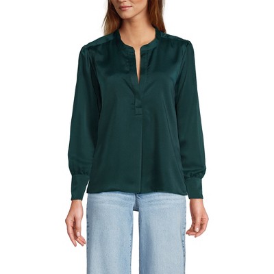 Lands' End Women's Satin Popover Shirt