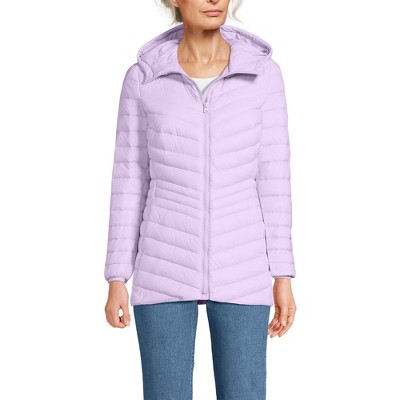 Lands' End Women's Outerwear Wanderweight Ultralight Packable Hooded Long Down Jacket
