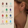 Dainty Drop Huggie Earrings | 14K Gold Plated with Diamond & Emerald Birthstone | Hypoallergenic Trendy Hoops for Women - 3 of 4