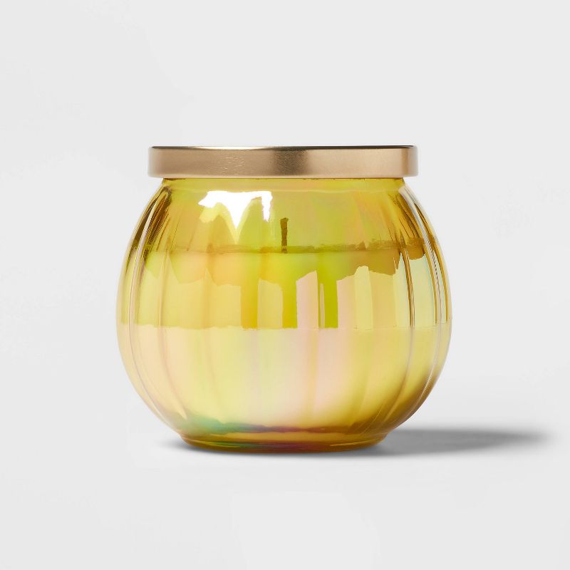 Round Depression Glass Pineapple Lemonade Lidded Jar Candle Yellow 14oz - Opalhouse&#8482;, 1 of 4