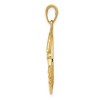 Black Bow Jewelry 14k Yellow Gold 24mm Round Hummingbird and Flower Pendant - 2 of 4