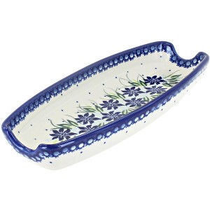 Blue Rose Polish Pottery 159-Vena Corn on the Cob Dish - 1 of 1