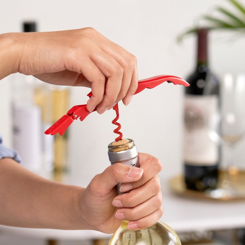 True TrueTap Double Hinged Waiter’s Corkscrew, Red Wine Bottle Opener with Foil Cutter, Wine Key, 2 of 8