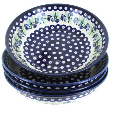 Blue Rose Polish Pottery 1013 Zaklady Large Salad Bowl Set