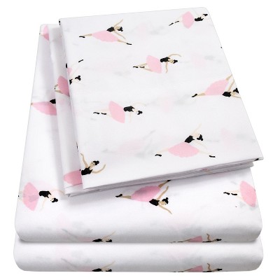 Pink Ballerina Print Twin XL Microfiber Kids' Sheet Set