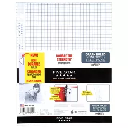 Five Star 100ct Graph Ruled Reinforced Filler Paper