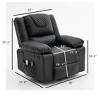 GDFStudio Naya Modern Remote-Controlled Heating and Massage Assistive Upholstered Recliner Chair - 3 of 4