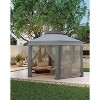 13'x13' Hexagonal Pop-Up Gazebo w/ Mesh Netting & Steel Frame, Ideal for Outdoor Events, Parties, Weddings. - 3 of 4