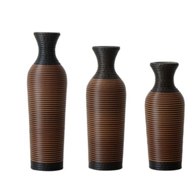 Infurnic Decorative Vases Set of 3 Classic and Neat Vases Vases, High Independent Flower Stand for Living Room, Entryway, Black, 22.8"*8.26"*29.72"