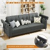 83" Modern Sofa 3 Seater, with Storage Armrests, Side Pockets, Cup Holders, Comfortable Plush Deep Cushion Sofa - 3 of 4