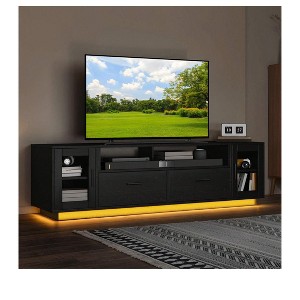 TV Stand 65/70 inch TV ,LED TV Entertainment Center with Power Outlets and   Storage Cabinet ,Modern TV Console for Living Room - 1 of 4