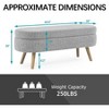 Itopfox Oval Storage Bench, Linen Fabric Upholstered Entryway Ottoman with Solid Wood Legs, Indoor Bench for Living Room, Bedroom, or Entryway - 2 of 4
