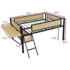 Loft Bed Full Size With LED Lights, Heavy Duty Metal Loft Beds Frame With Desk, Storage Space, Ladder & Safety Guardrail, No Box Spring Needed - 3 of 4