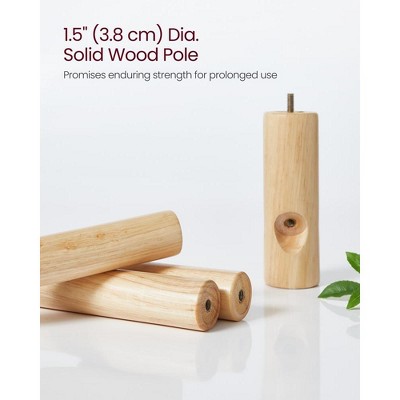 White Solid Wood Tree-Shaped Coat Rack with 8 Hooks