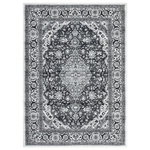Machine Washable Area Rug Non Slip Rug Vintage Medallion Low Pile Foldable Rugs Stain Resistant Carpet For Bedroom Living Room Kids Room Study Room - 1 of 4