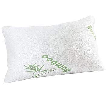 Ontel Miracle Shredded Memory Foam Pillow with Viscose from Bamboo Cover,  Queen, White