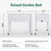 NAYSAYE Raised Garden Bed Resin Planter Box Ergonomic Design with Swivel Lockable Wheels for Backyard Patio Balcony, Light Gray, 30"*17.7"*28.89" - 3 of 4