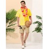 Lars Amadeus Men's Summer Stripe Polka Dots Short Sleeves Button Patchwork Hawaiian Shirt - 3 of 4