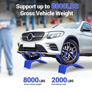 Heavy Duty Car Ramps Set 8000lbs Auto Ramp Solid Steel Ramps (Blue, 36" L x 13" W x 11.8" H) - 1 of 4