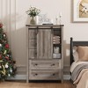 Farmhouse 5 Drawer Dresser for Bedroom, 48" Tall Wood Dresser Chest of Drawer with Sliding Barn Door - 3 of 4