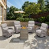 Belord 6-INCH Extra Thick Cushion Outdoor Patio Furniture Set with Swivel Glider Patio Chair Set of 4, 5 Pieces Patio Furniture Set with Firepit Table - 3 of 4